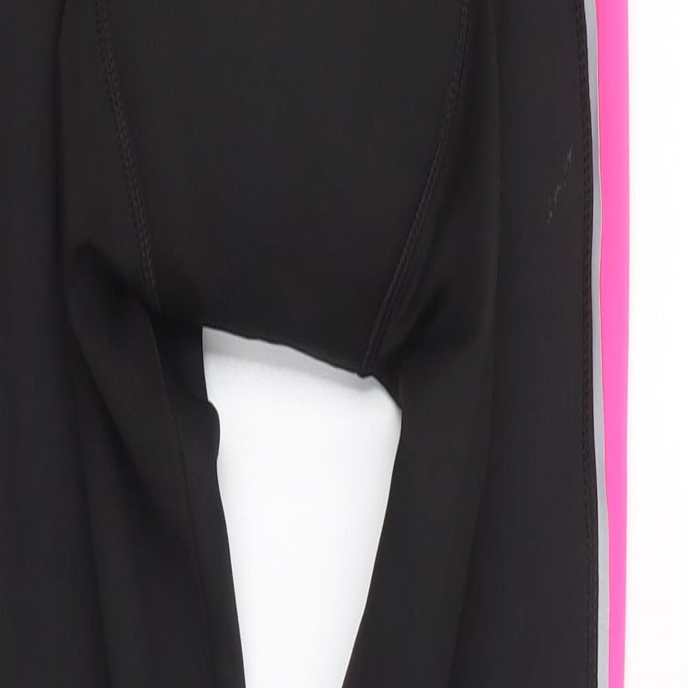 Muddy Fox Womens Black Colourblock Polyester Compression Leggings Size 12 L25 in Regular Pullover