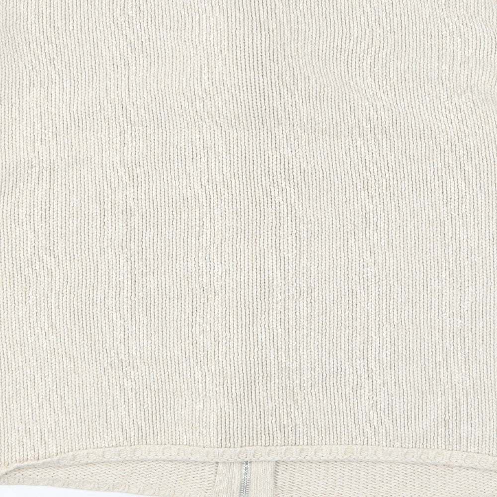 Marks and Spencer Womens Ivory Collared Silk Full Zip Jumper Size 26