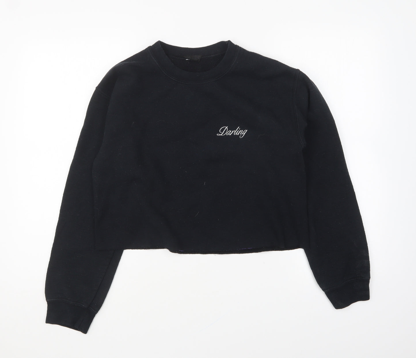 Topshop Womens Black Cotton Pullover Sweatshirt Size S Pullover - Darling