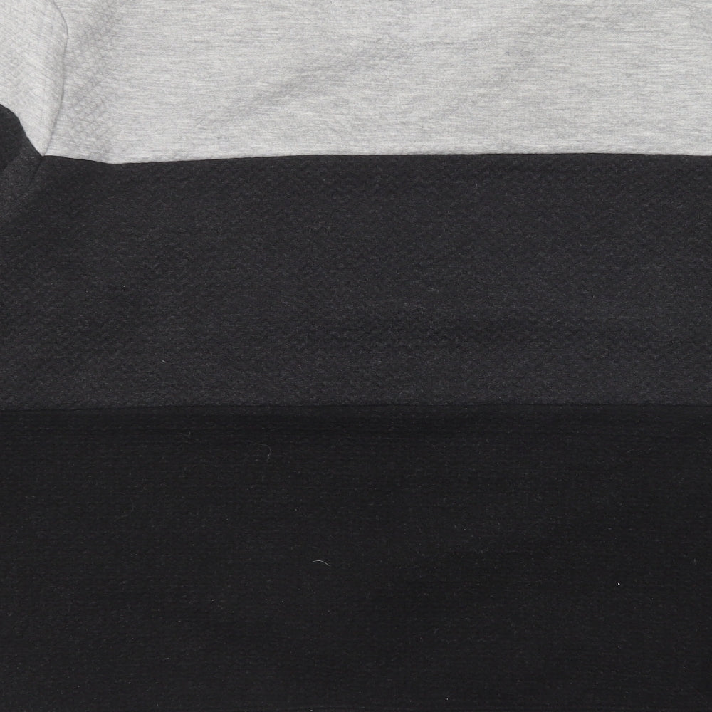 Easy Mens Grey Striped Polyester Pullover Sweatshirt Size XL