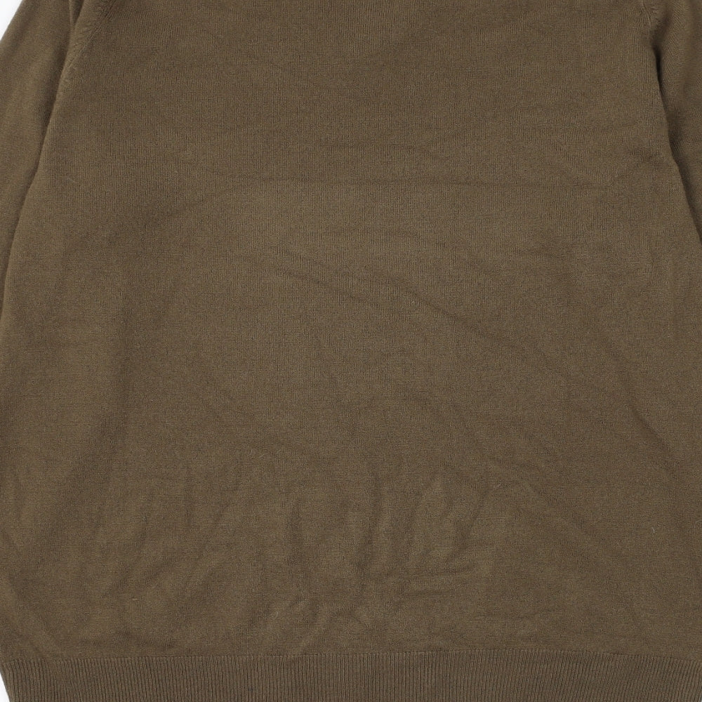 Blue Harbour Mens Brown V-Neck Acrylic Pullover Jumper Size L