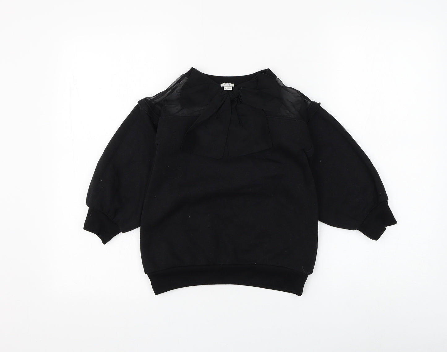 River Island Girls Black Cotton Pullover Sweatshirt Size 5-6 Years Pullover