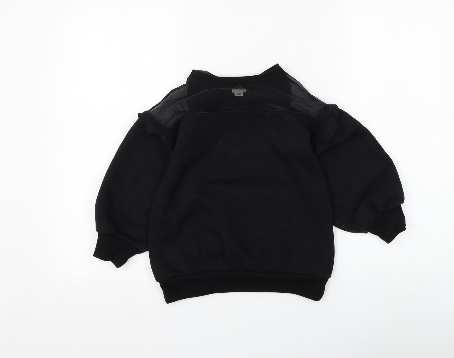 River Island Girls Black Cotton Pullover Sweatshirt Size 5-6 Years Pullover