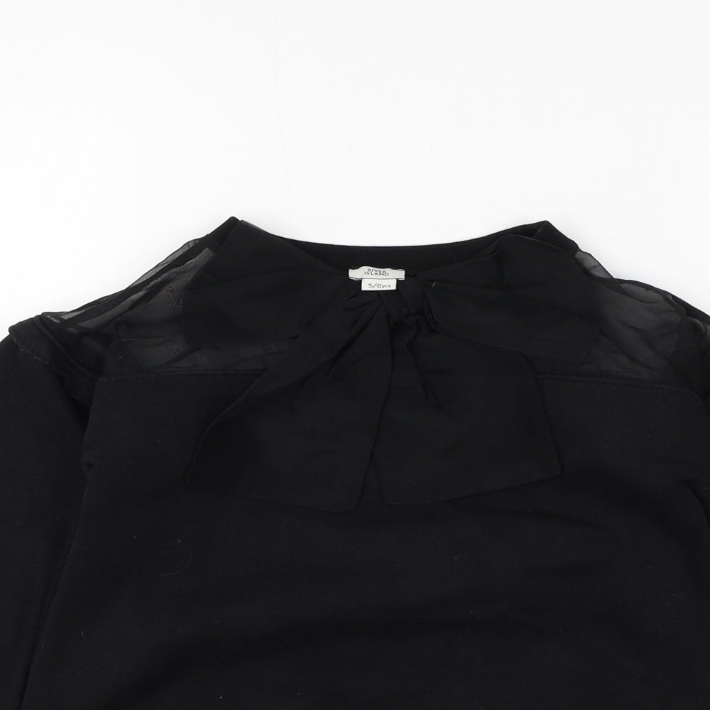 River Island Girls Black Cotton Pullover Sweatshirt Size 5-6 Years Pullover