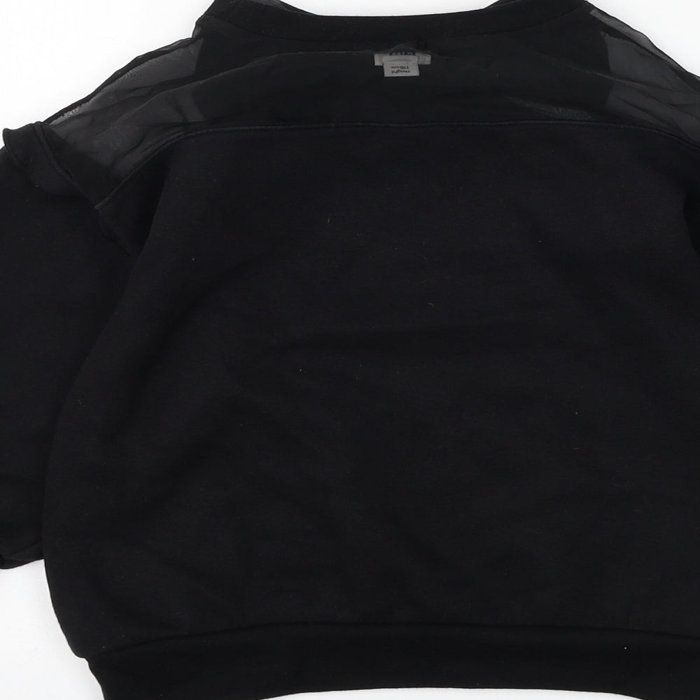 River Island Girls Black Cotton Pullover Sweatshirt Size 5-6 Years Pullover