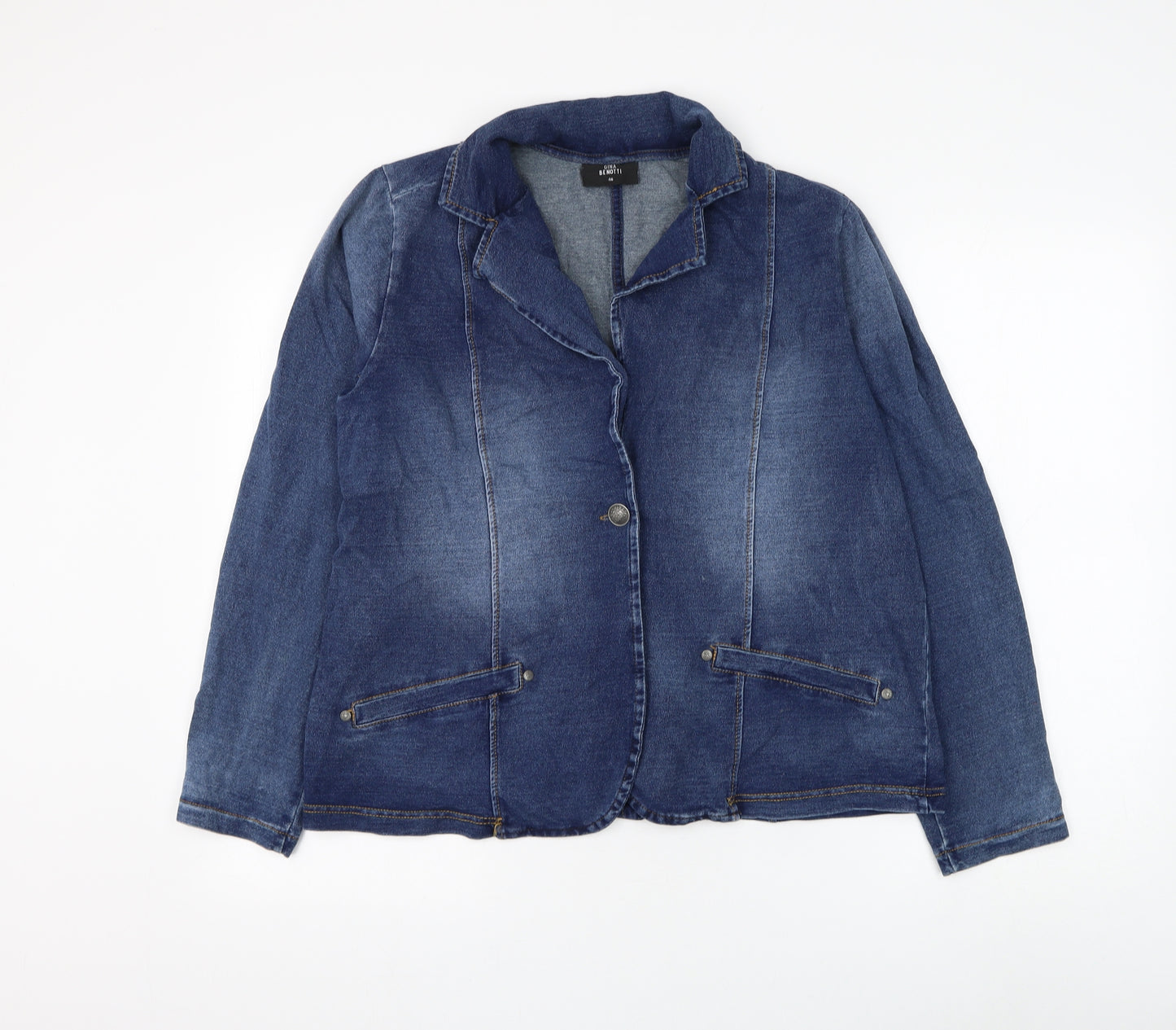 Gina Benotti Womens Blue Jacket Size 18 Button
