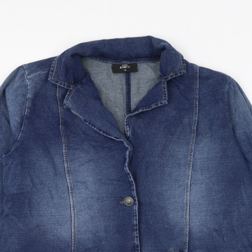 Gina Benotti Womens Blue Jacket Size 18 Button
