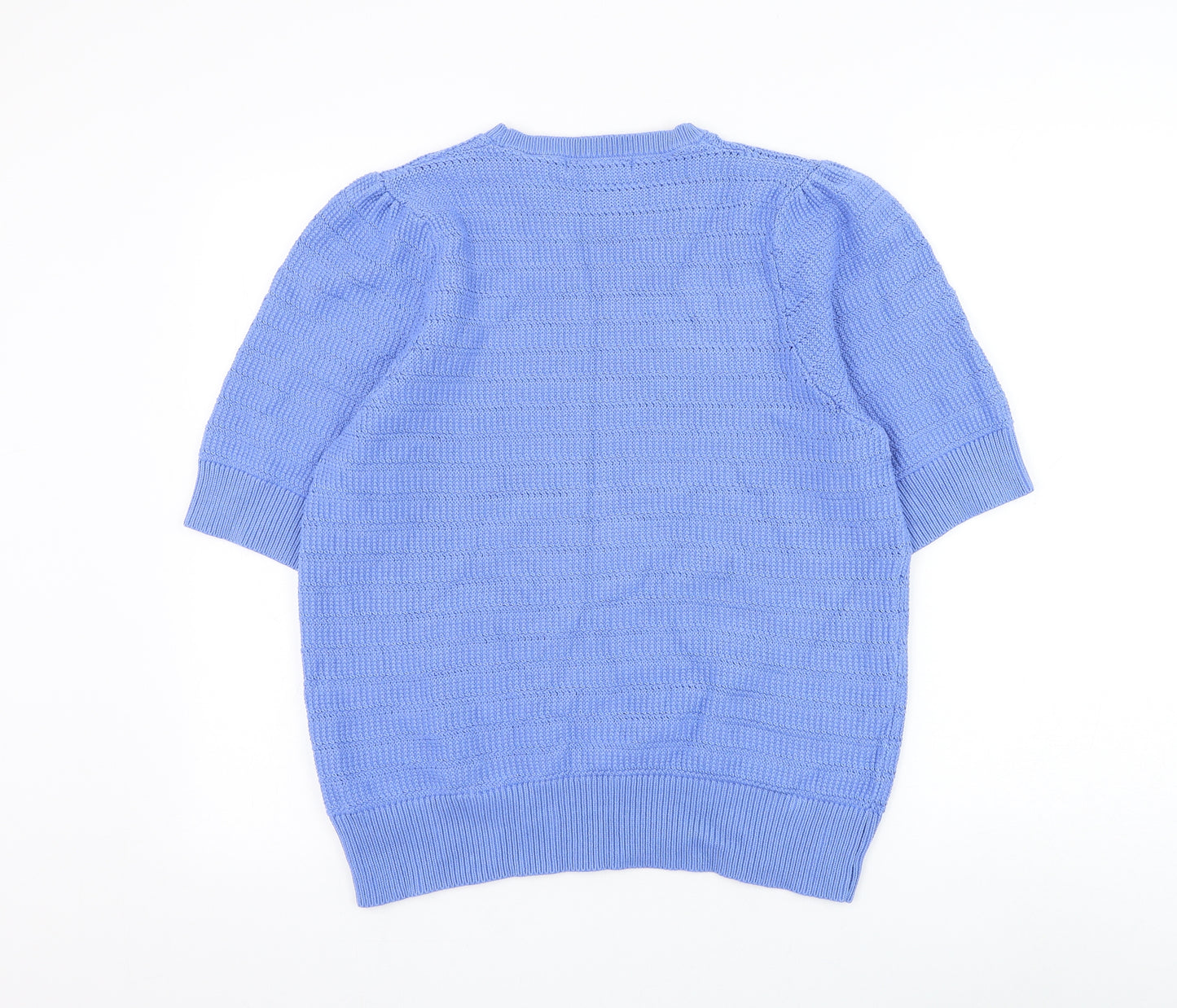 Marks and Spencer Womens Blue Round Neck Cotton Pullover Jumper Size 18