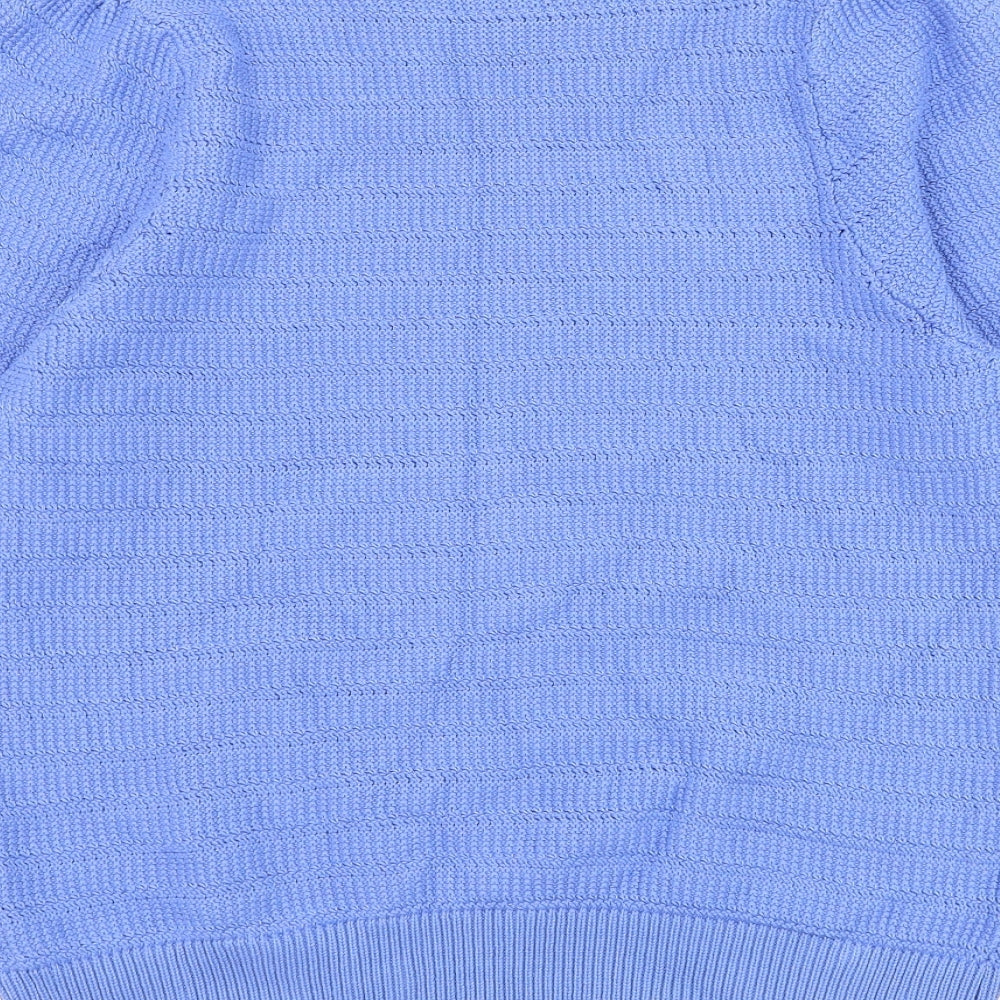 Marks and Spencer Womens Blue Round Neck Cotton Pullover Jumper Size 18