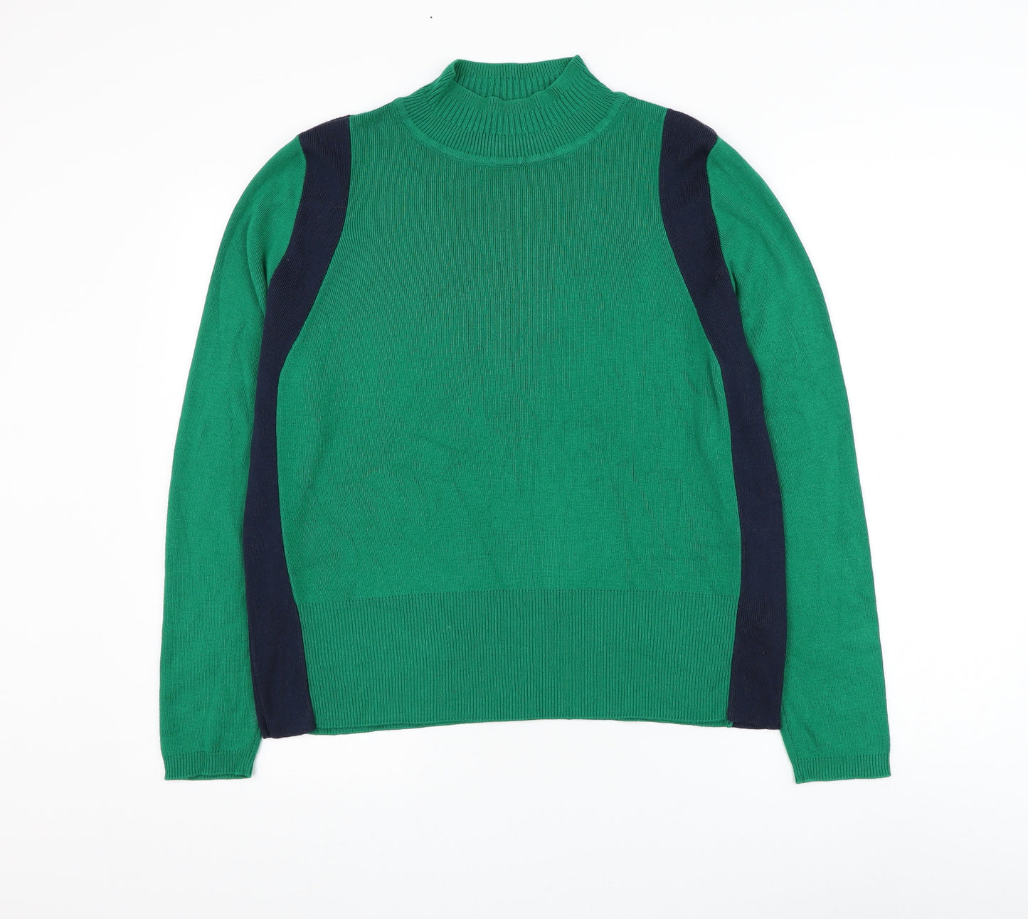 Marks and Spencer Womens Green Mock Neck Viscose Pullover Jumper Size 18