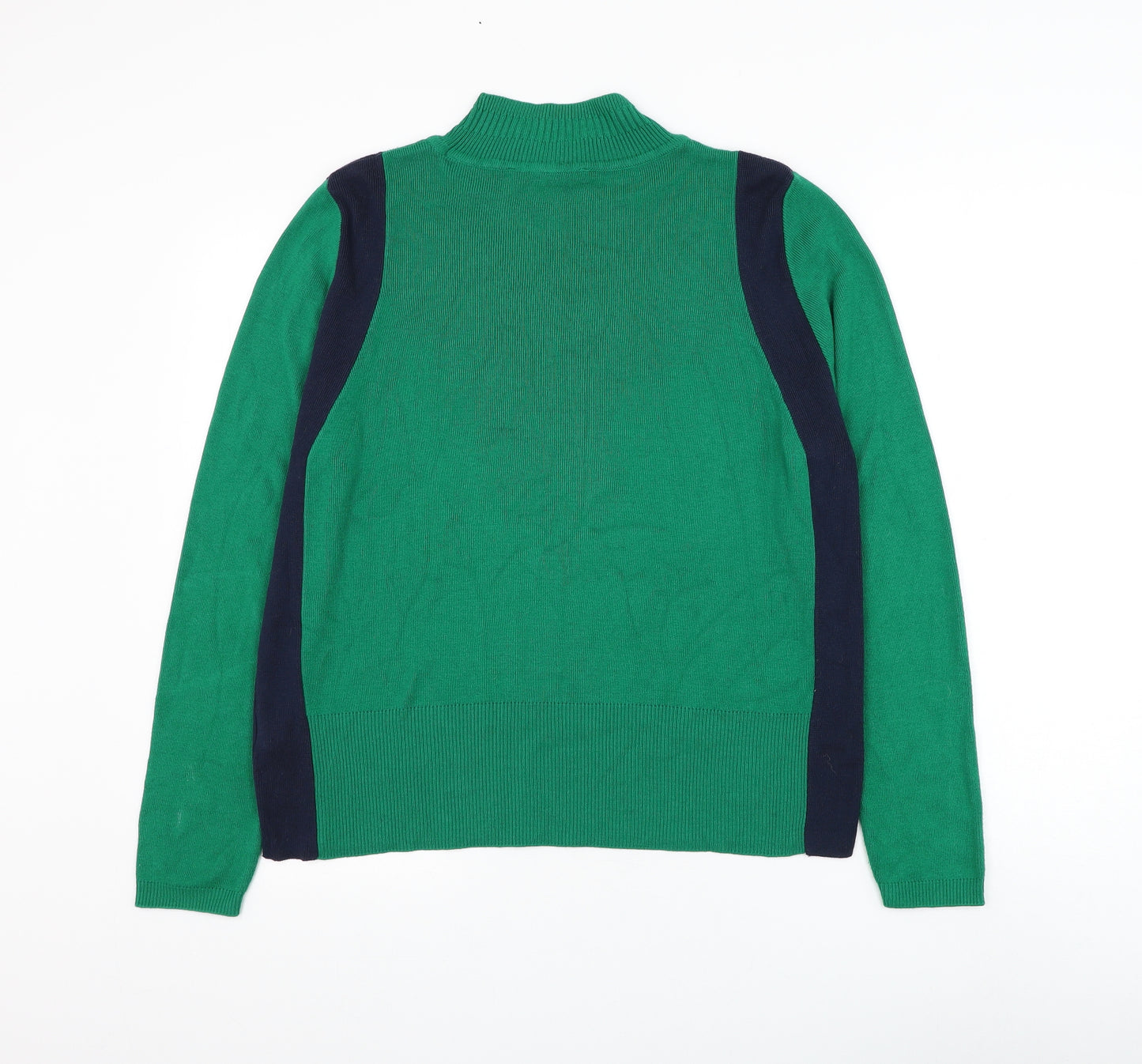 Marks and Spencer Womens Green Mock Neck Viscose Pullover Jumper Size 18