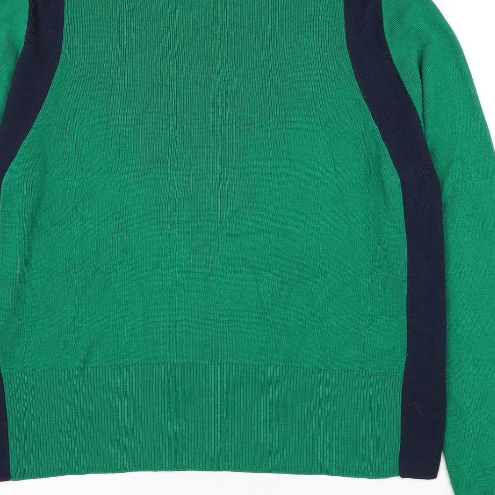 Marks and Spencer Womens Green Mock Neck Viscose Pullover Jumper Size 18