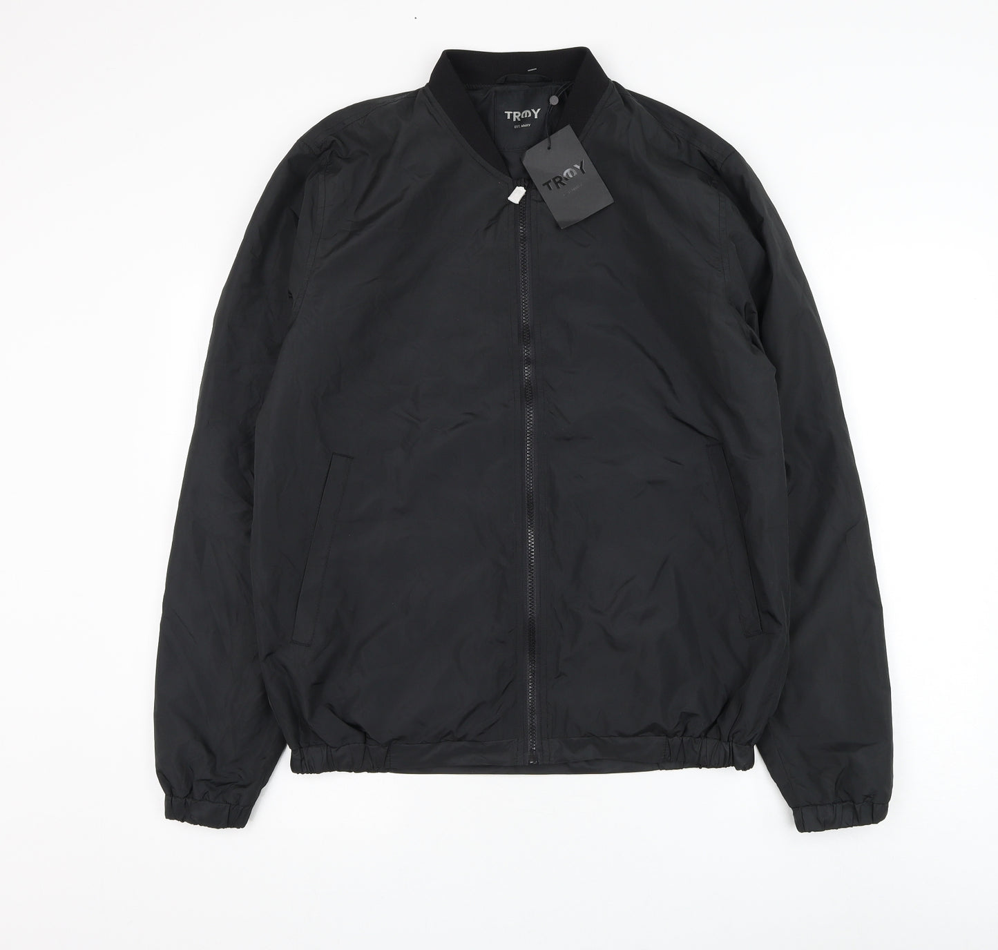 Destroy Mens Black Bomber Jacket Jacket Size L Zip