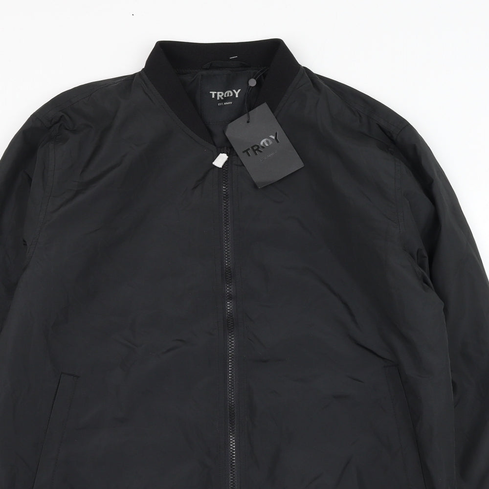 Destroy Mens Black Bomber Jacket Jacket Size L Zip