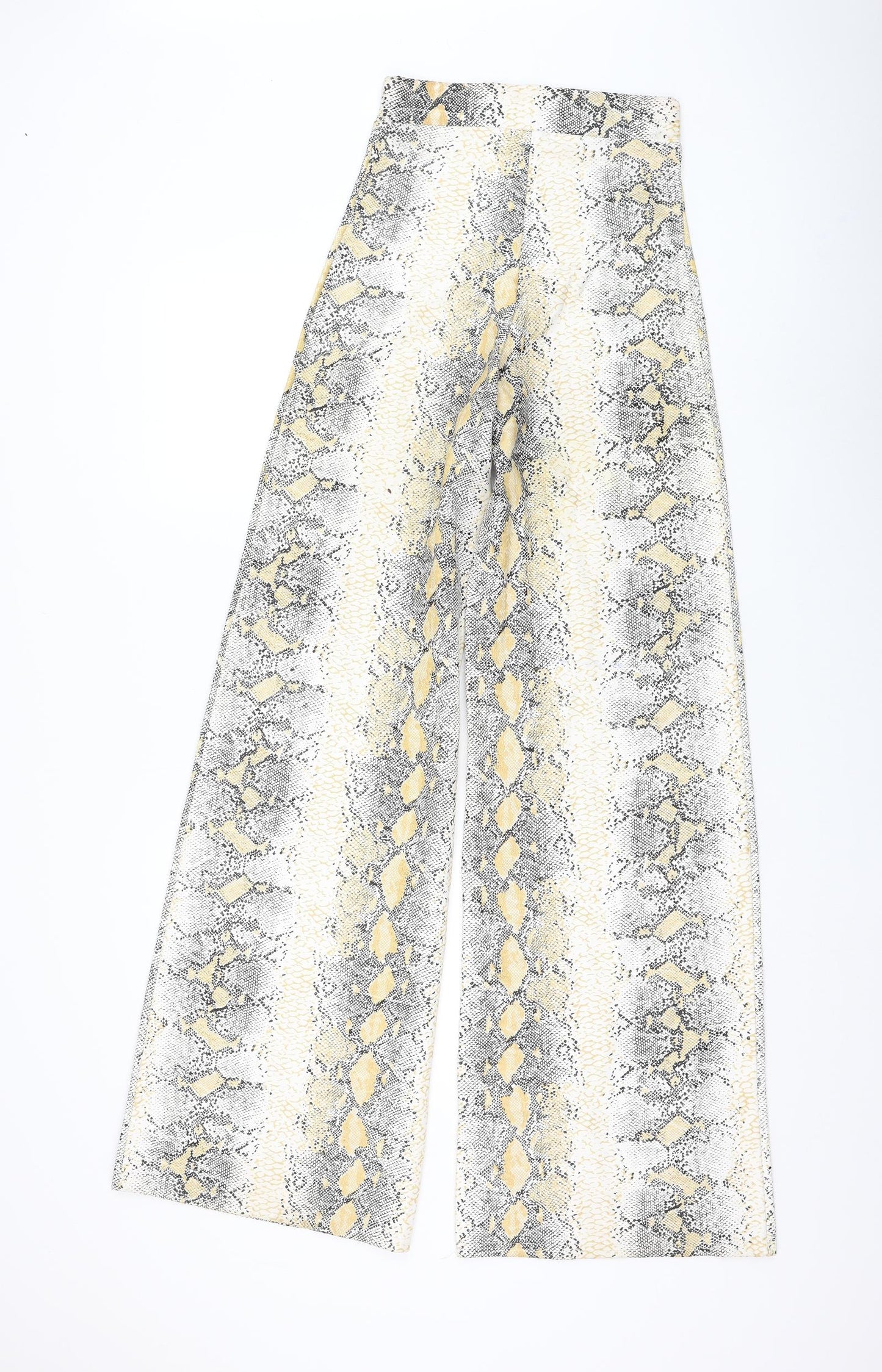 PRETTYLITTLETHING Womens Multicoloured Animal Print Polyester Trousers Size 8 L34 in Regular - Snake Print