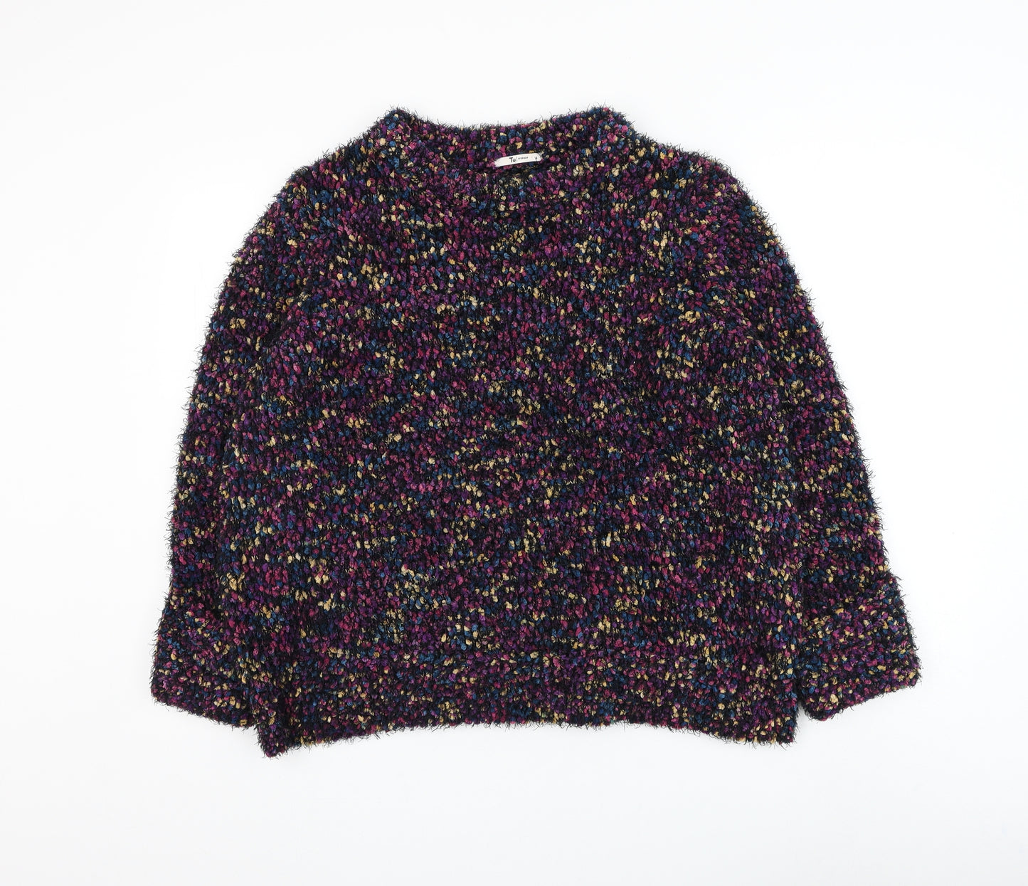 TU Womens Multicoloured Round Neck Geometric Polyester Pullover Jumper Size 16