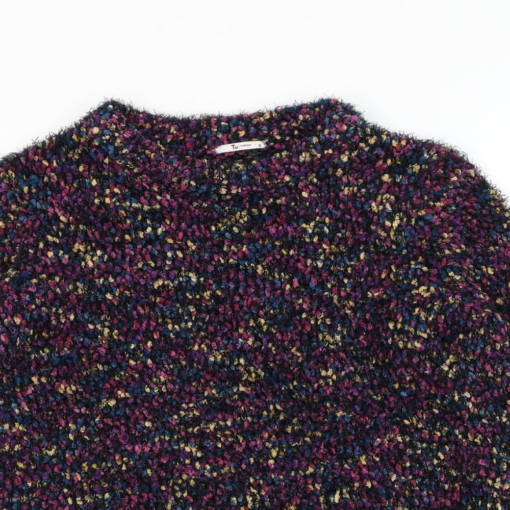 TU Womens Multicoloured Round Neck Geometric Polyester Pullover Jumper Size 16