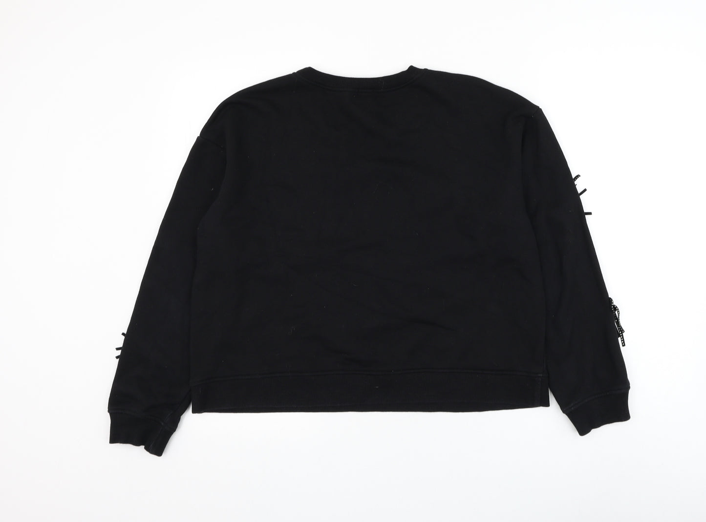 River Island Womens Black Cotton Pullover Sweatshirt Size 14 Pullover
