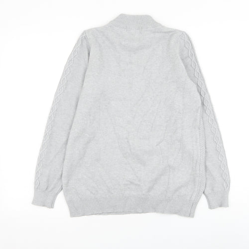 Bonmarché Womens Grey Mock Neck Viscose Pullover Jumper Size 14