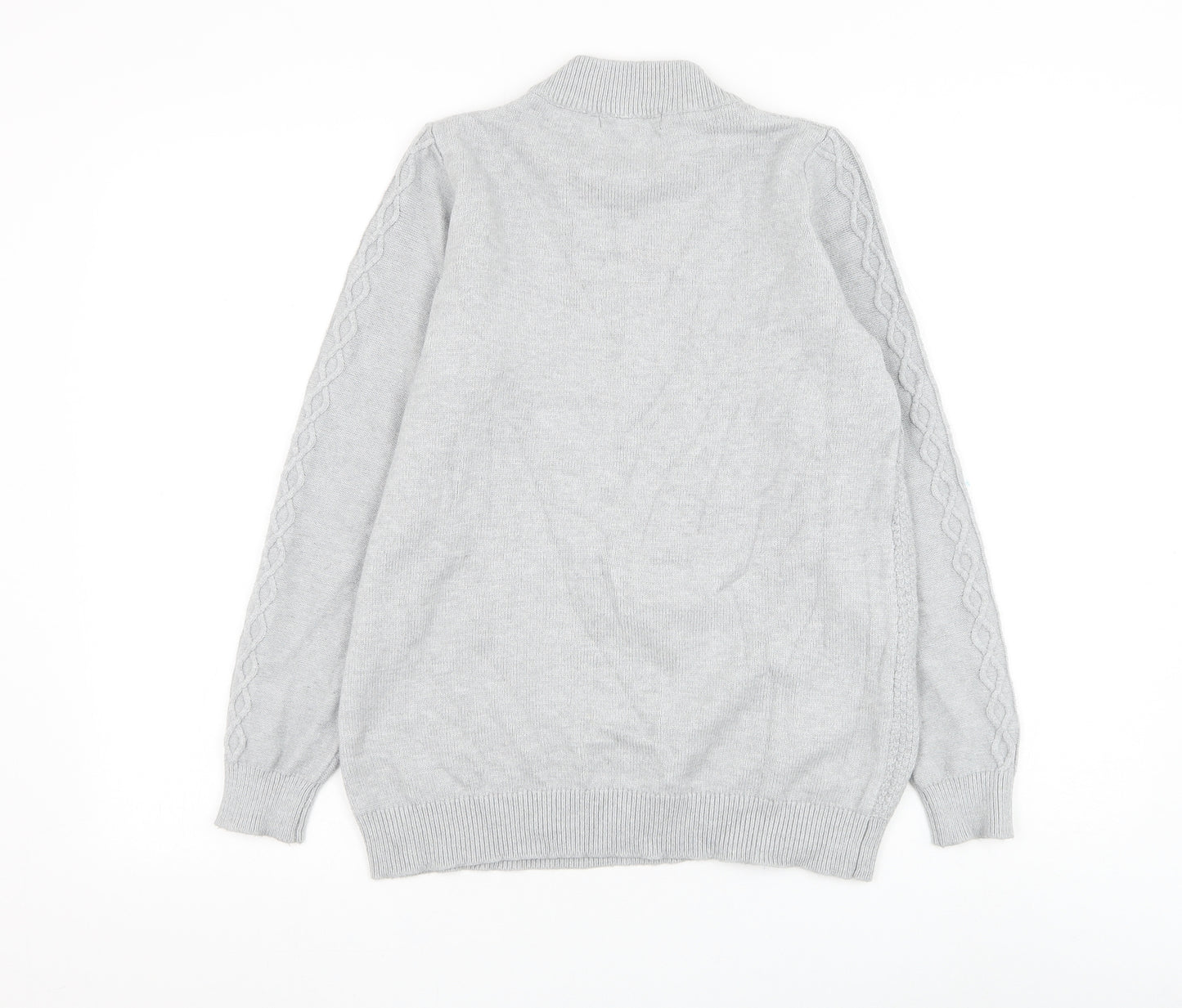 Bonmarché Womens Grey Mock Neck Viscose Pullover Jumper Size 14