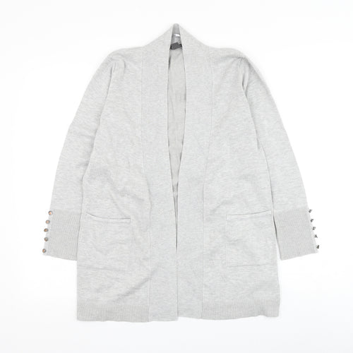 Primark Womens Grey V-Neck Viscose Cardigan Jumper Size 6