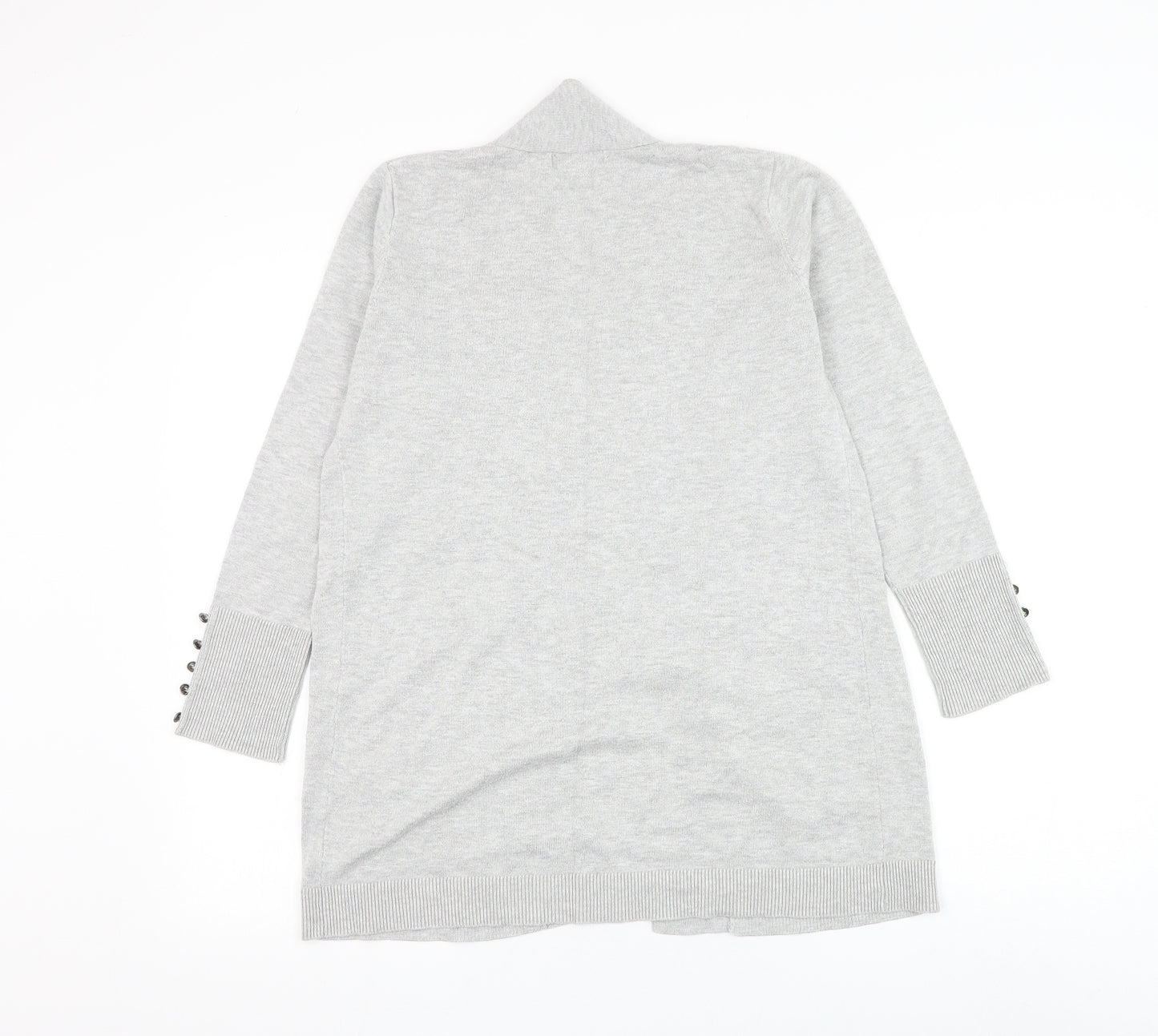 Primark Womens Grey V-Neck Viscose Cardigan Jumper Size 6