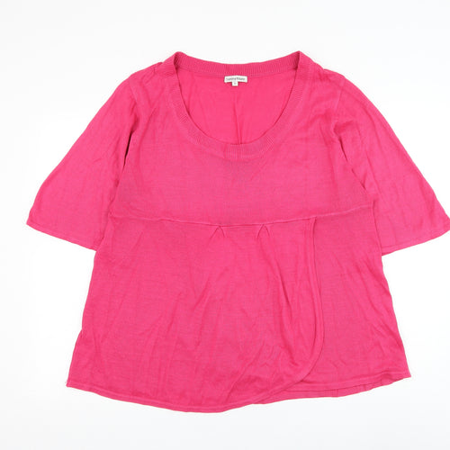 Tommy & Kate Womens Pink Scoop Neck Acrylic Pullover Jumper Size 16
