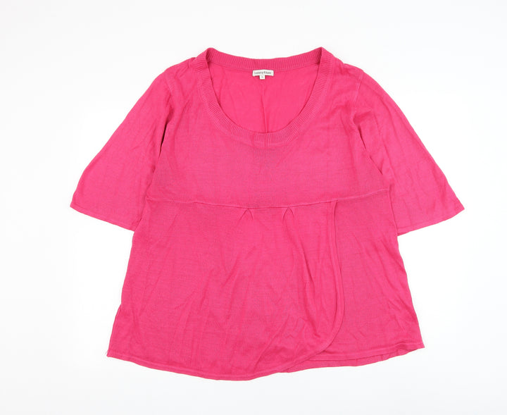 Tommy & Kate Womens Pink Scoop Neck Acrylic Pullover Jumper Size 16