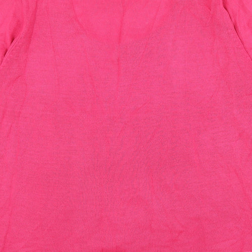 Tommy & Kate Womens Pink Scoop Neck Acrylic Pullover Jumper Size 16