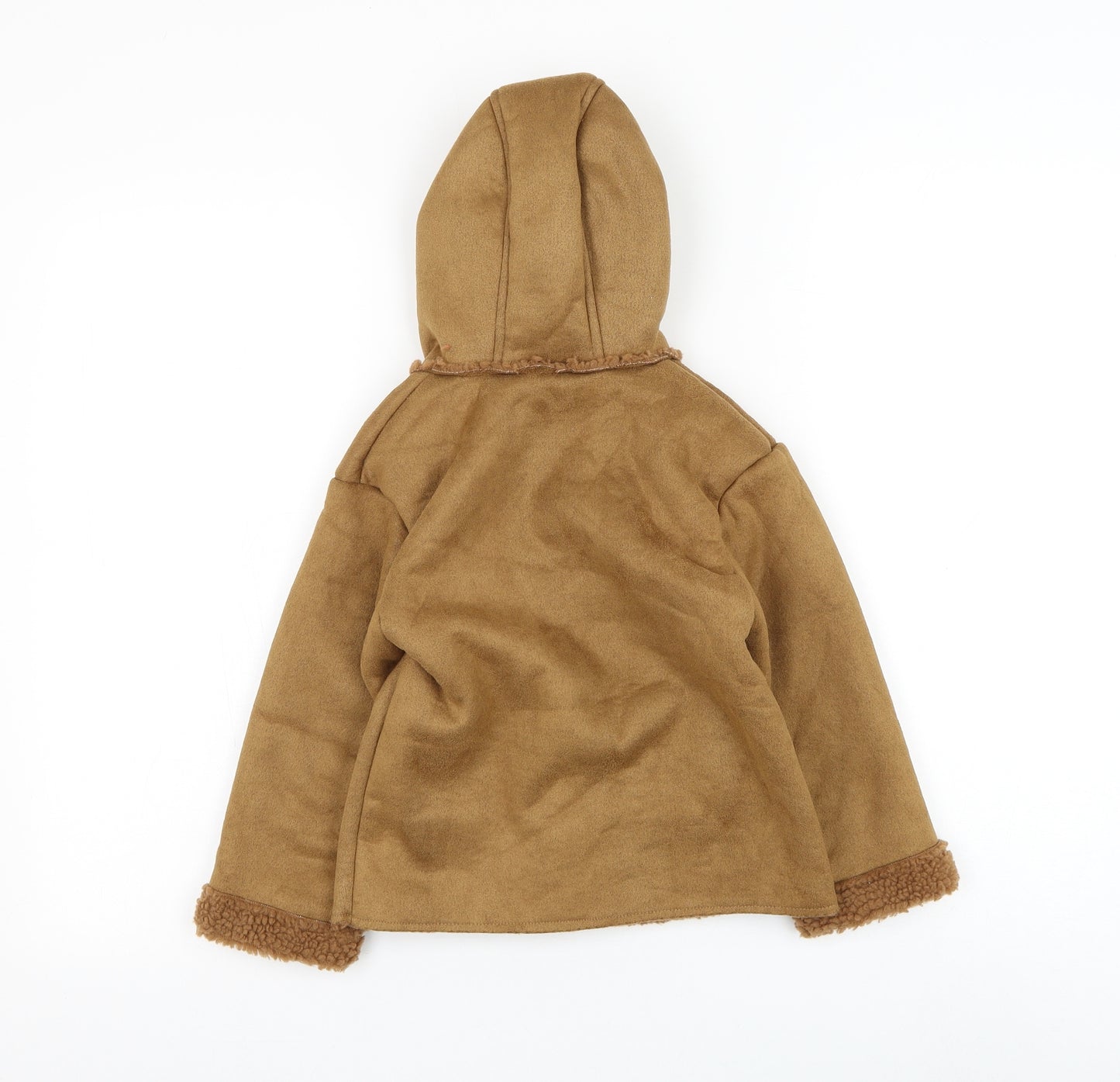 PatPat Boys Brown Duffle Coat Coat Size 4-5 Years Button