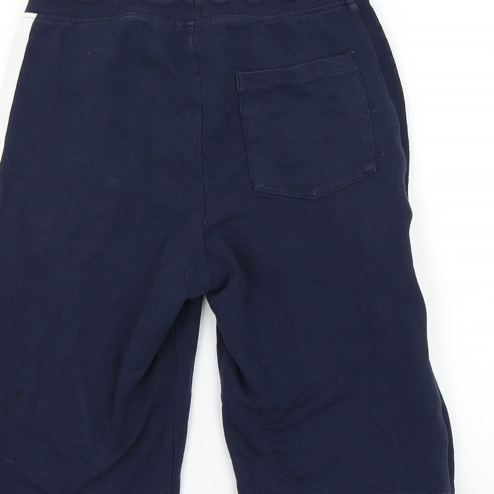 Boss Boys Blue Cotton Sweat Shorts Size 14 Years Regular Drawstring