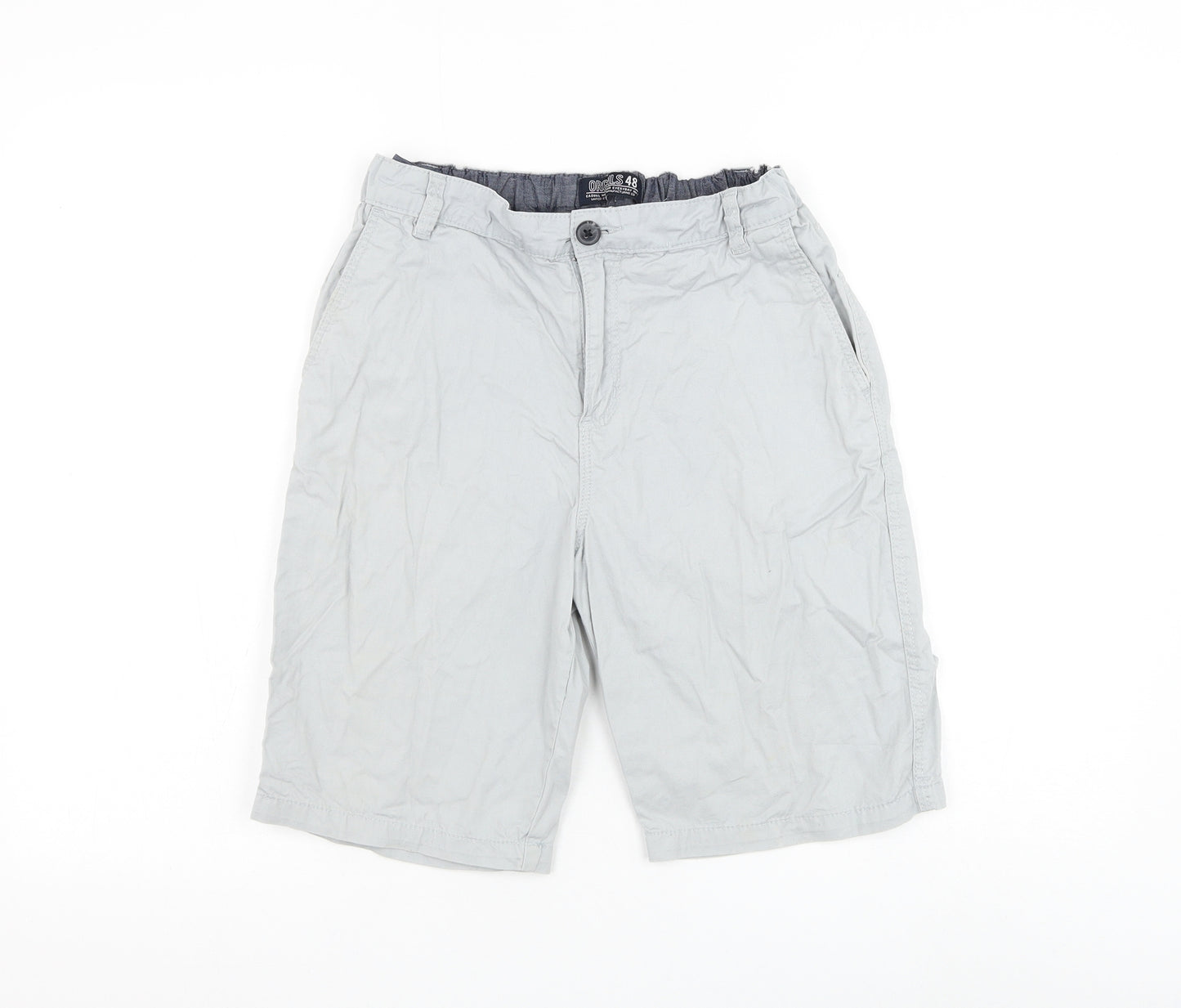 H&M Boys Grey Cotton Bermuda Shorts Size 14 Years Regular Zip