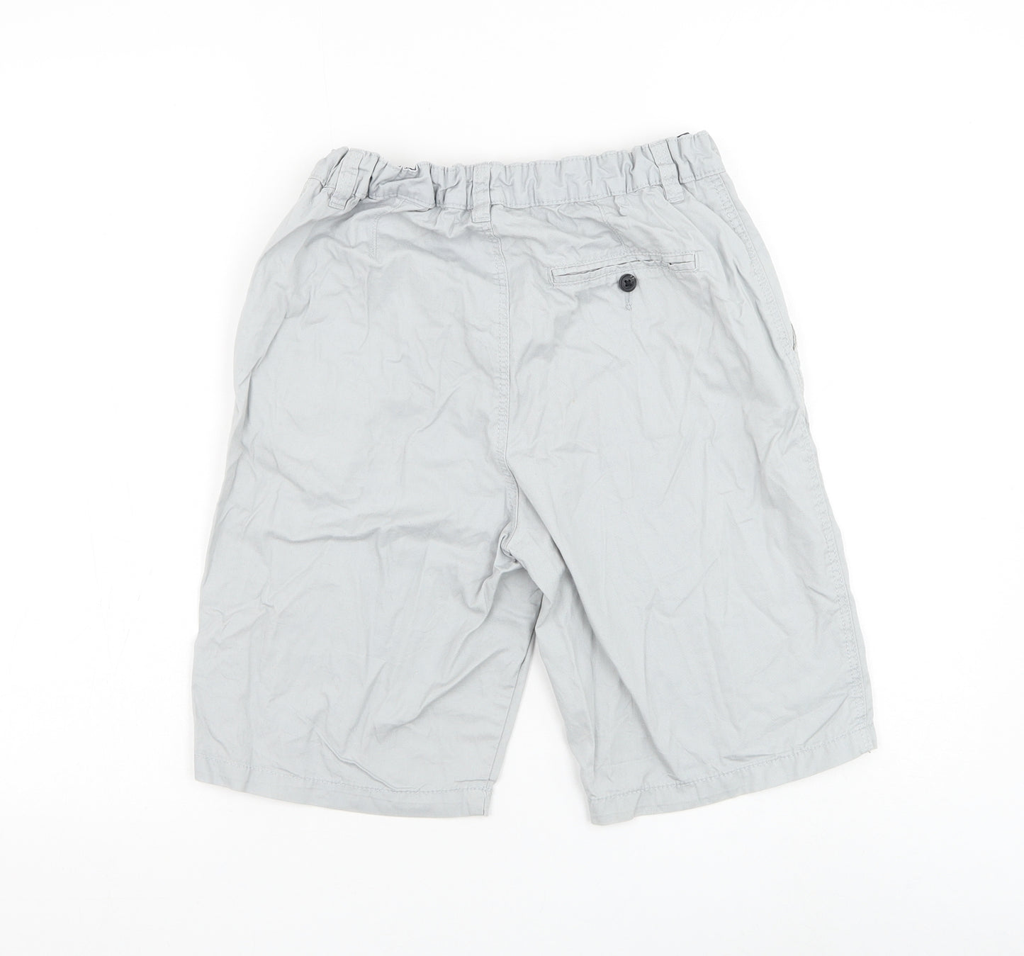 H&M Boys Grey Cotton Bermuda Shorts Size 14 Years Regular Zip