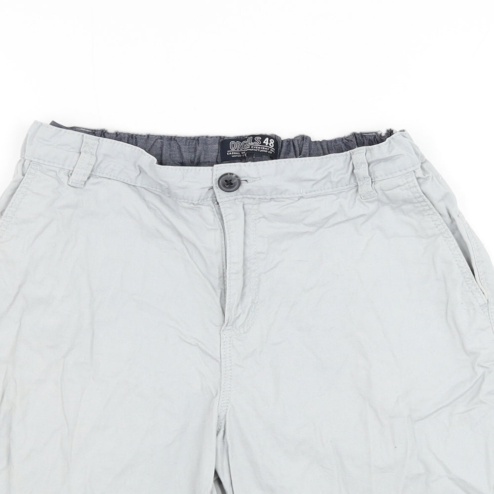 H&M Boys Grey Cotton Bermuda Shorts Size 14 Years Regular Zip