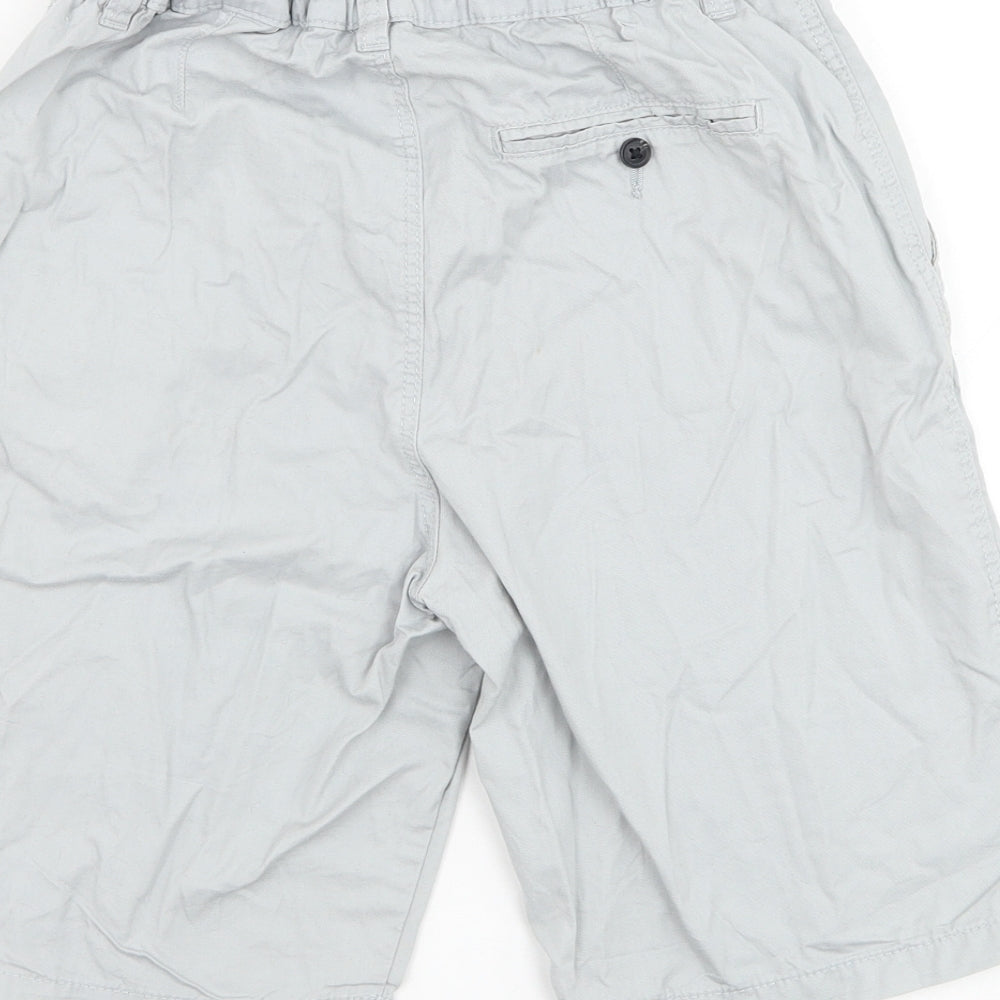 H&M Boys Grey Cotton Bermuda Shorts Size 14 Years Regular Zip