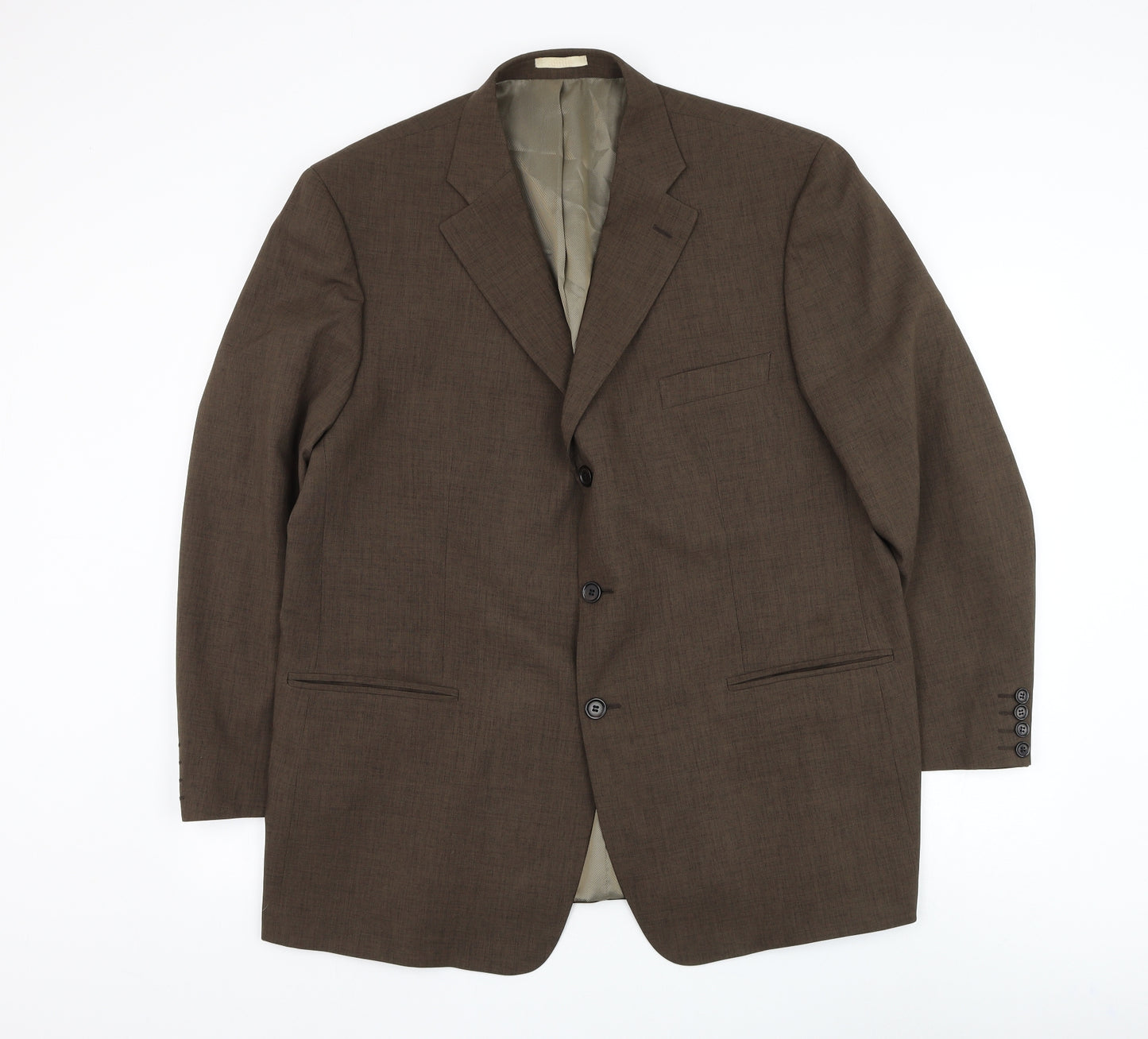 Greenwoods Mens Brown Polyester Jacket Suit Jacket Size 46