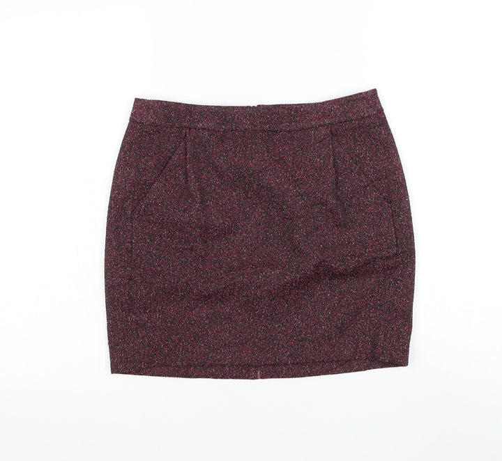 Great Plains Womens Purple Cotton Mini Skirt Size 8 Zip