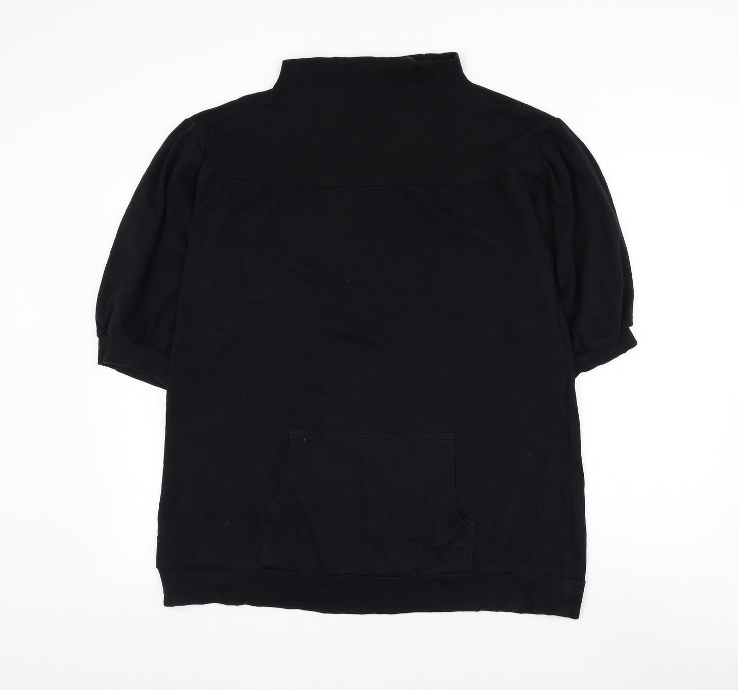 H&M Womens Black Mock Neck Cotton Pullover Jumper Size M