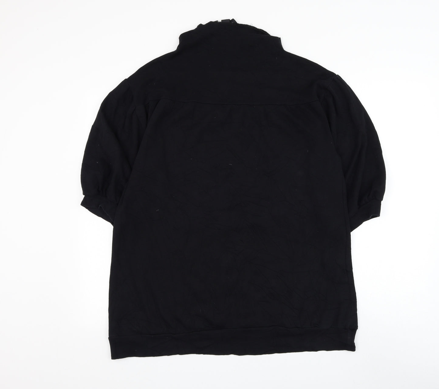 H&M Womens Black Mock Neck Cotton Pullover Jumper Size M