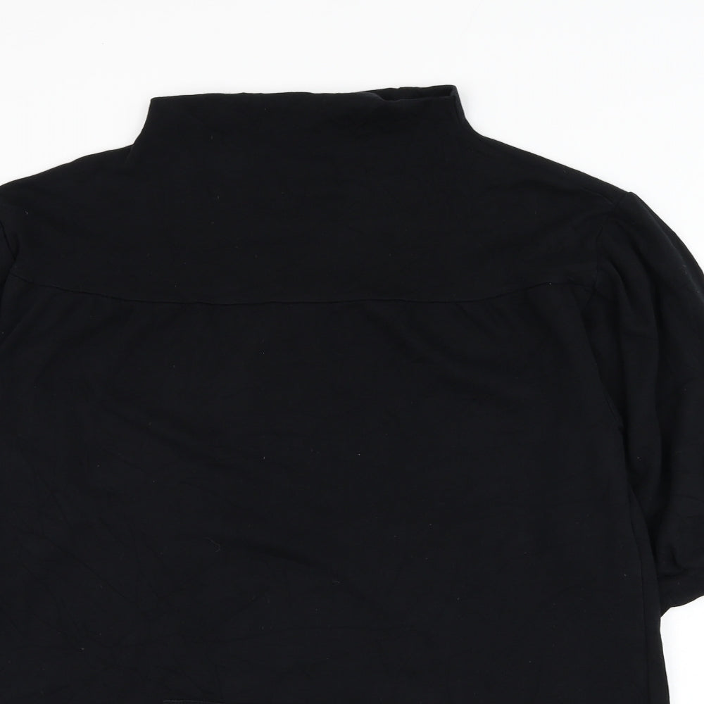 H&M Womens Black Mock Neck Cotton Pullover Jumper Size M