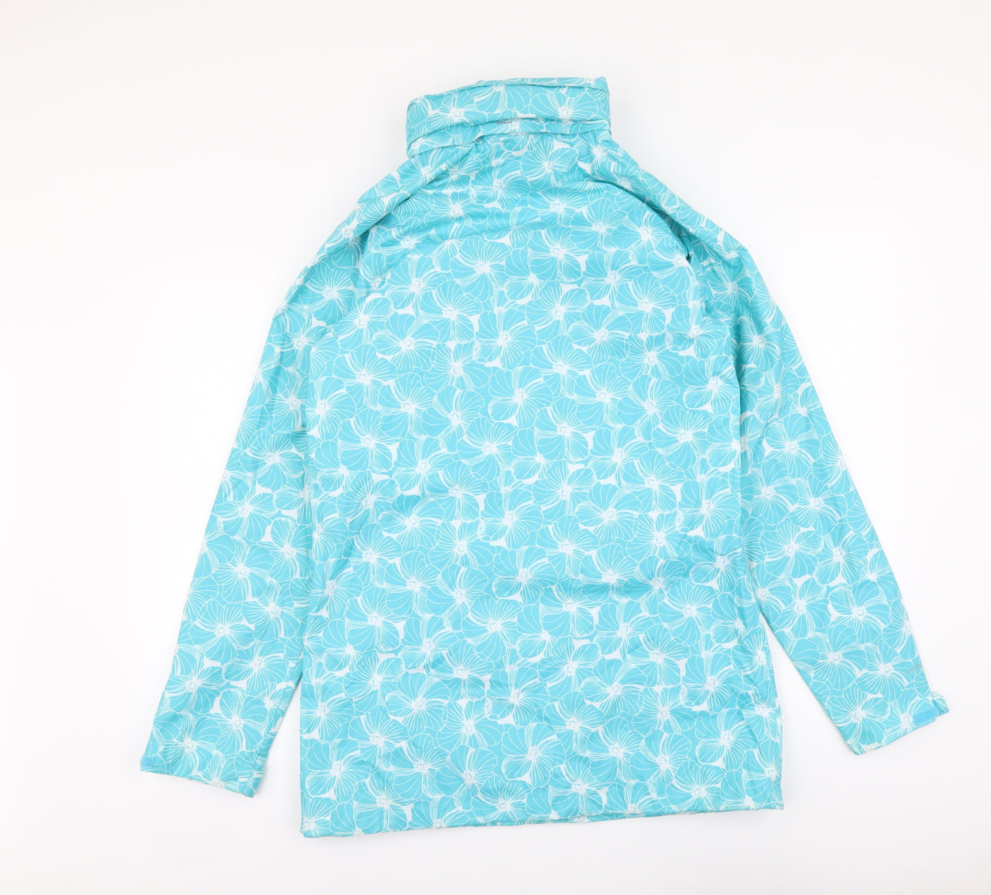Regatta Womens Blue Floral Rain Coat Coat Size 10 Zip