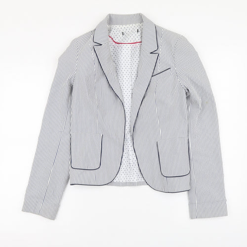 Atmosphere Womens Blue Striped Polyester Jacket Blazer Size 8