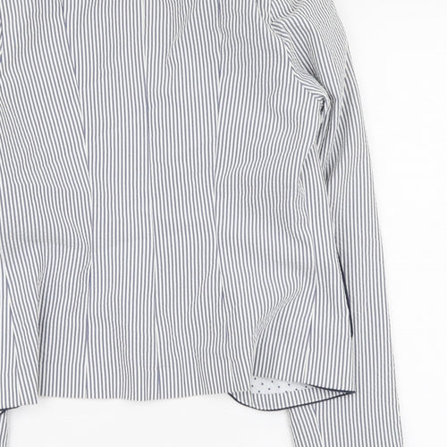 Atmosphere Womens Blue Striped Polyester Jacket Blazer Size 8