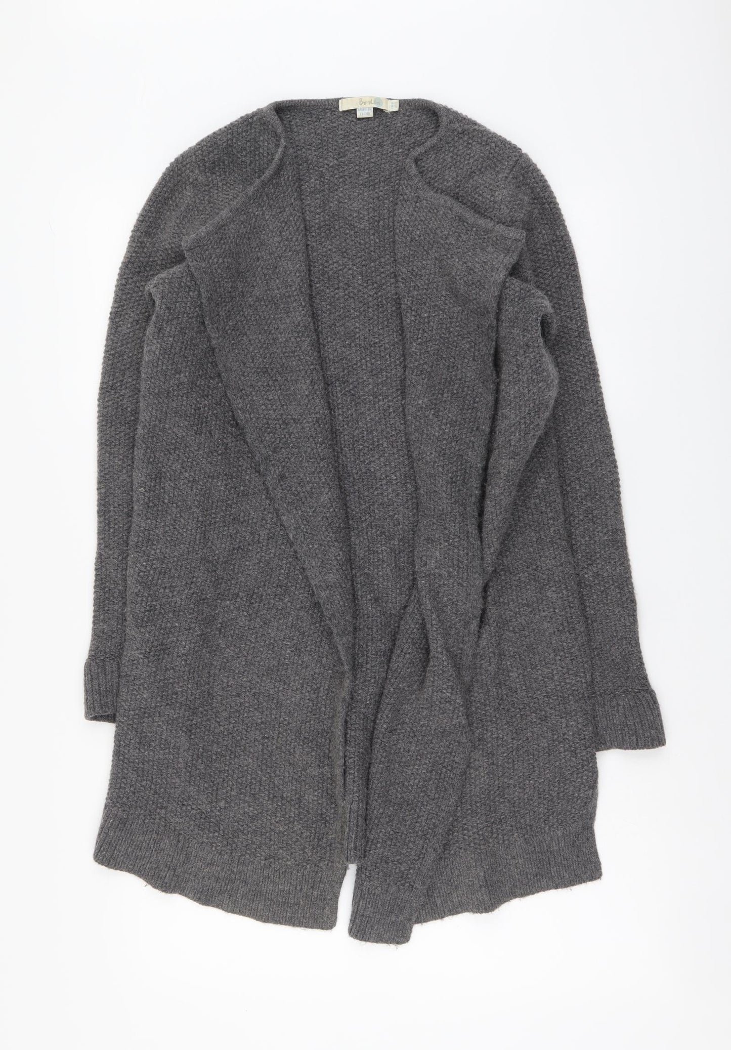 Boden Womens Grey V-Neck Acrylic Cardigan Jumper Size 8