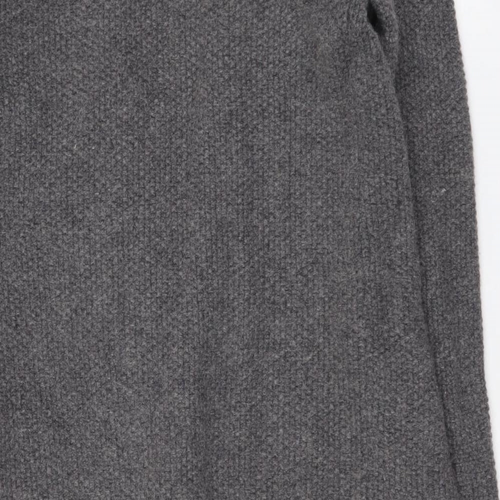 Boden Womens Grey V-Neck Acrylic Cardigan Jumper Size 8