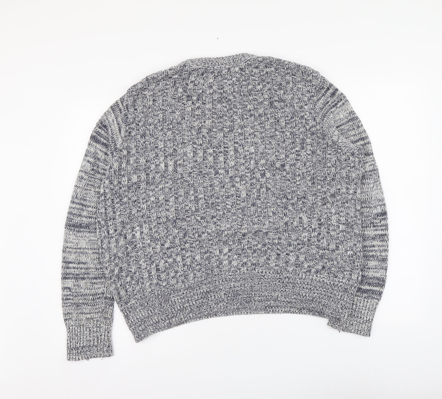 Boohoo Mens Blue Round Neck Cotton Pullover Jumper Size L