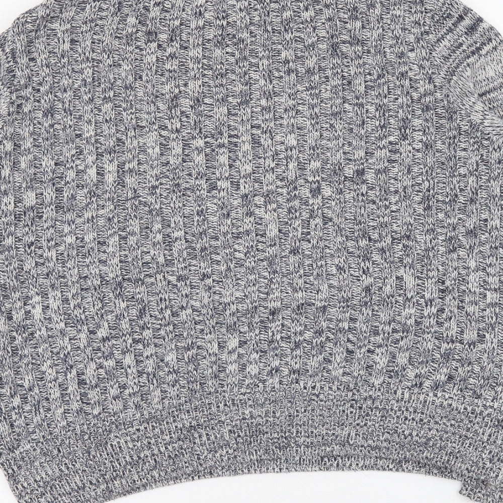 Boohoo Mens Blue Round Neck Cotton Pullover Jumper Size L