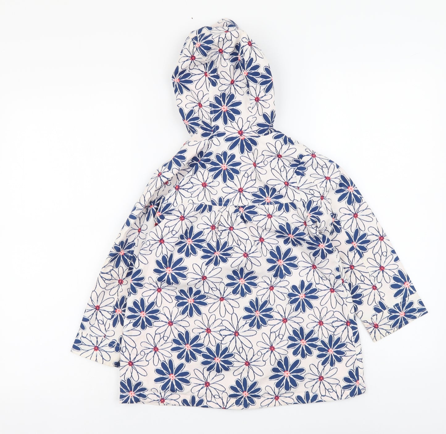 George Girls White Floral Rain Coat Coat Size 4-5 Years Button