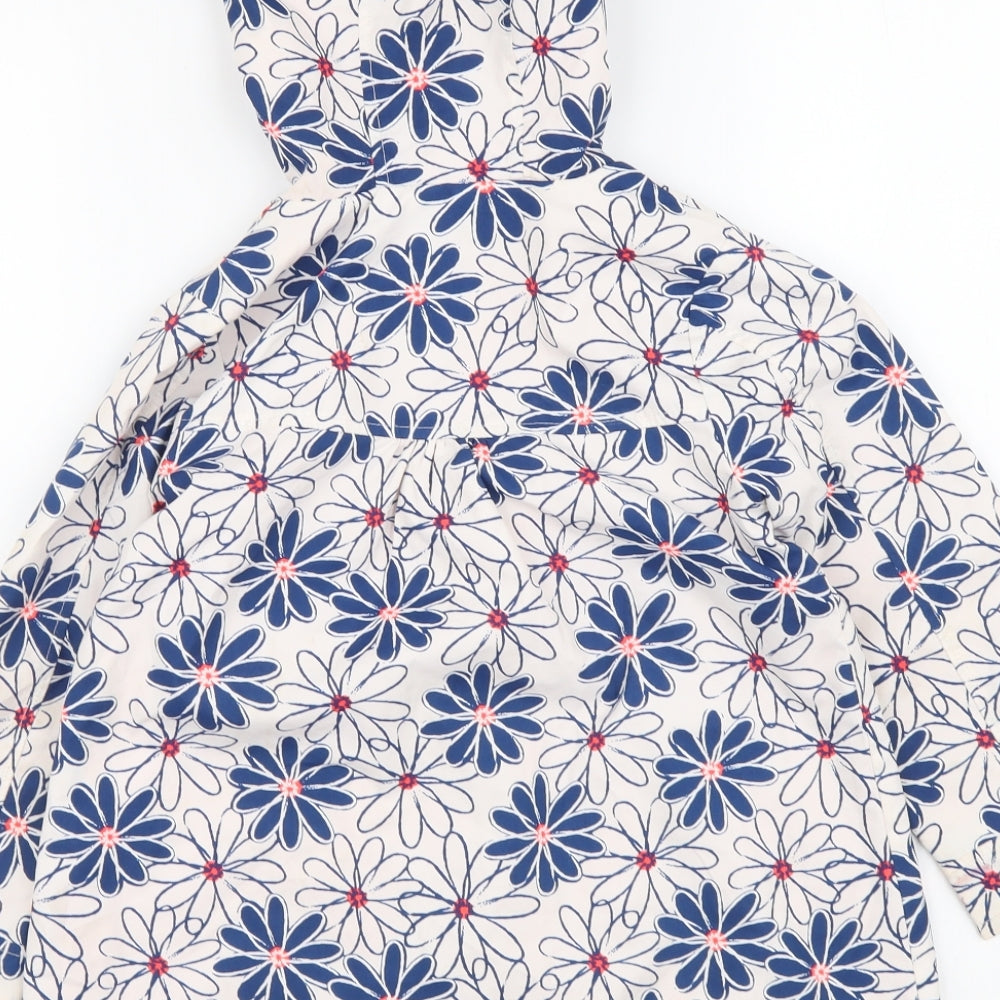 George Girls White Floral Rain Coat Coat Size 4-5 Years Button