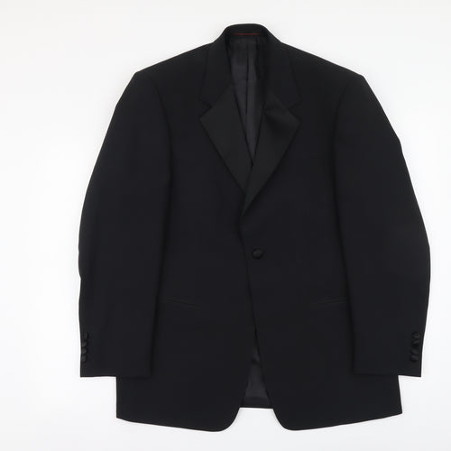 1860 Menswear Mens Black Polyester Jacket Suit Jacket Size M